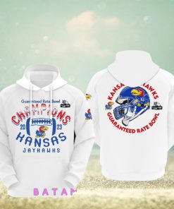 Kansas Jayhawks 2023 Guaranteed Rate Bowl Champions White Hoodie