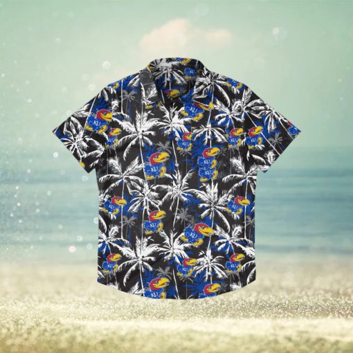 Kansas Jayhawks Black Floral Hawaiian Shirt