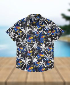 Kansas Jayhawks Black Floral Hawaiian Shirt