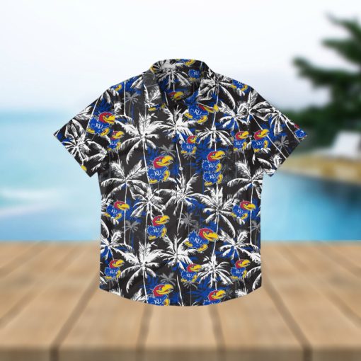 Kansas Jayhawks Black Floral Hawaiian Shirt