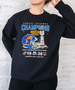 Kansas Jayhawks Champions Rock Chalk 2023 Guaranteed Rate Bowl 49 36 Shirt