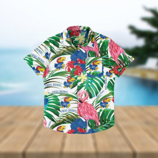 Kansas Jayhawks Flamingo Hawaiian Shirt