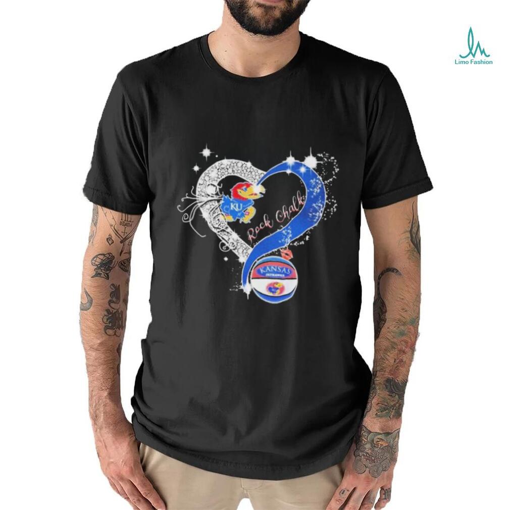 Kansas Jayhawks Heart Diamonds Rock Chalk Shirt Kansas Jayhawks Heart Diamonds Rock Chalk Shirt