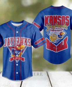 Kansas Jayhawks Rock Chalk Personalized Baseball Jersey