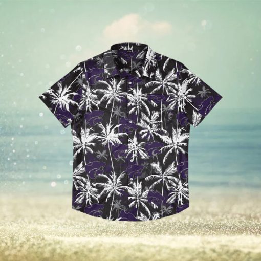 Kansas State Wildcats Black Floral Hawaiian Shirt