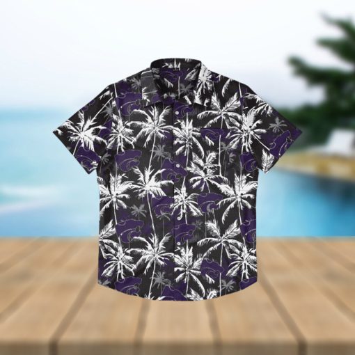 Kansas State Wildcats Black Floral Hawaiian Shirt