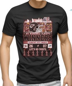 Kansas city chiefs 2023 afc wild card playoffs winners team city let’s go chiefs shirt