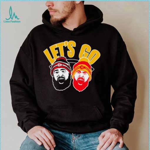 Kelce Brothers let’s go Kansas City Chiefs football face head shirt