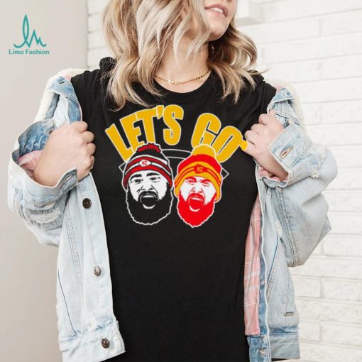 Kelce Brothers let’s go Kansas City Chiefs football face head shirt