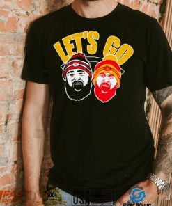 Kelce Brothers let’s go Kansas City Chiefs football face head shirt