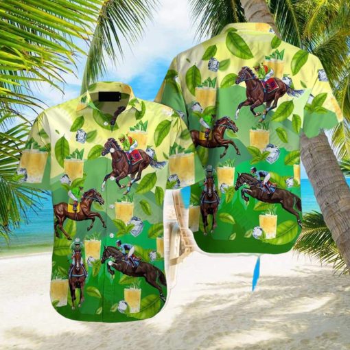 Kentucky Derby Mint Julep Drinking Green Hawaiian Shirt Aloha Casual Shirt For Men And Women