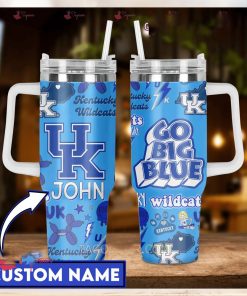 Kentucky Wildcats Go Big Blue Personalized 40 Oz Tumbler With Handle