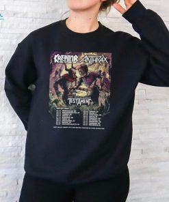Kreator x Anthrax With Special Guests Testament Nov Dec 2024 Tour Schedule Lists T Shirt