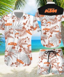 Ktm Racing Tropical Hawaiian Shirts And Short Summer Beach Set