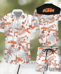 Ktm Racing Tropical Hawaiian Shirts And Short Summer Beach Set