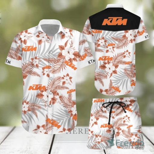 Ktm Racing Tropical Hawaiian Shirts And Short Summer Beach Set