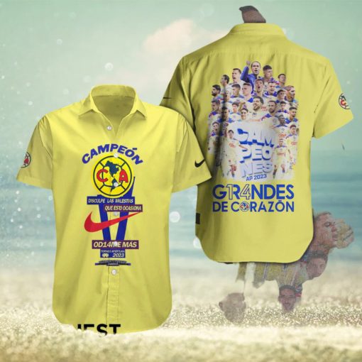 LIGA MX Club America Campeon 2023 Grandes De Corazon Hawaiian Shirt