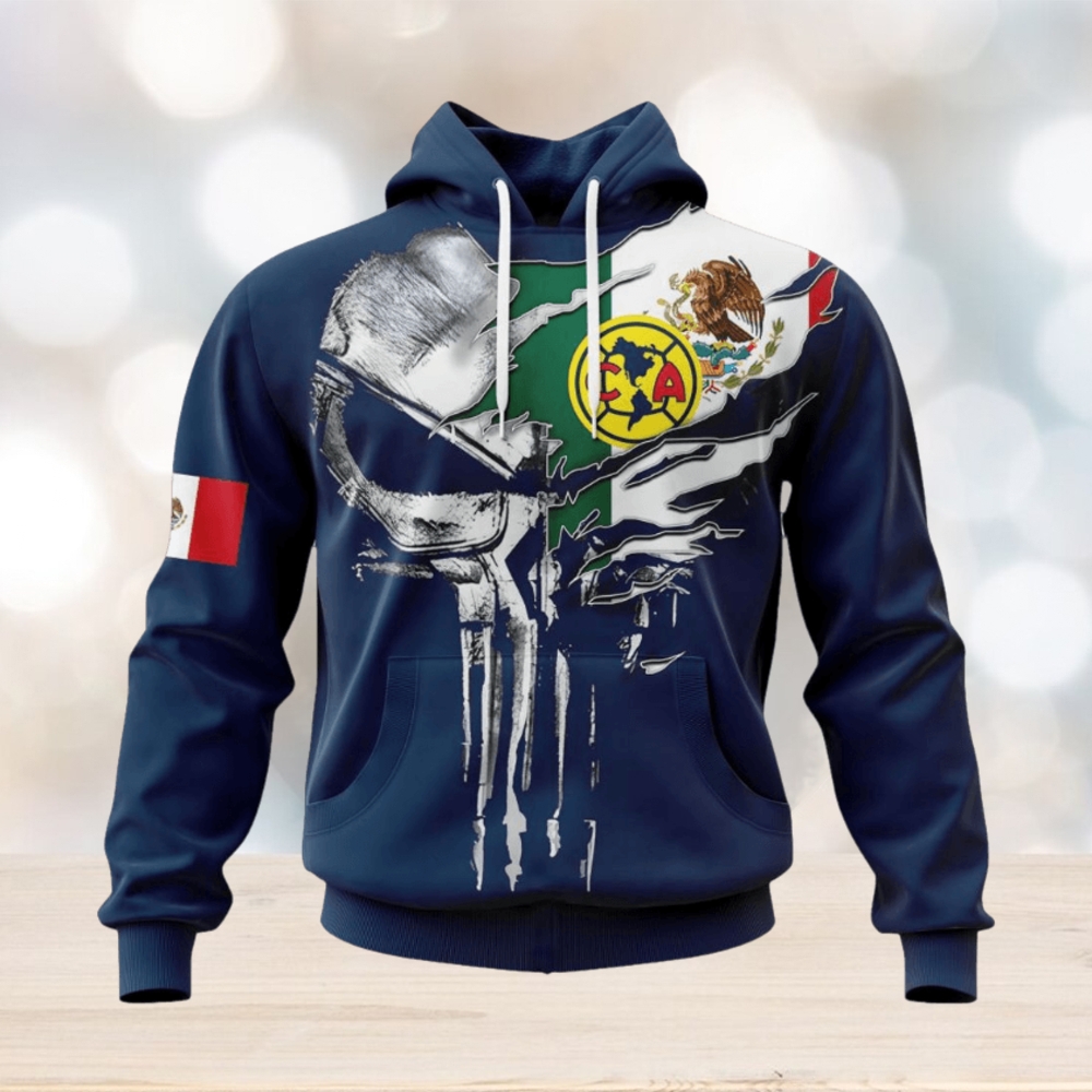 LIGA MX Club America Special Skull Design Concept Kits Hoodie LIGA MX Club America Special Skull Design Concept Kits Hoodie