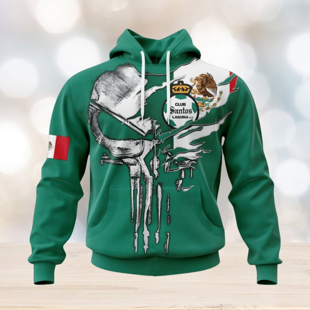 LIGA MX Club Santos Laguna Special Skull Design Concept Kits Hoodie LIGA MX Club Santos Laguna Special Skull Design Concept Kits Hoodie