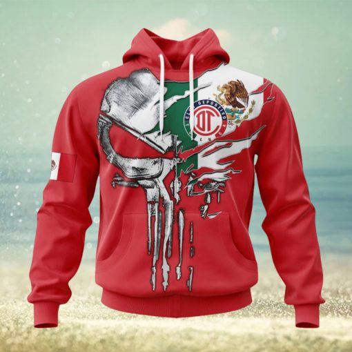 LIGA MX Deportivo Toluca Special Skull Design Concept Kits Hoodie