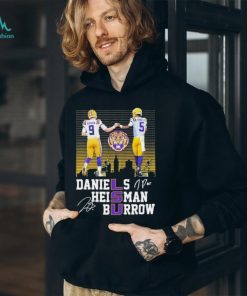 LSU Tigers Heisman Jayden Daniels Joe Burrow City Skyline Signatures T Shirt, hoodie, sweater, long sleeve and tank top LSU Tigers Heisman Jayden Daniels Joe Burrow City Skyline Signatures T Shirt