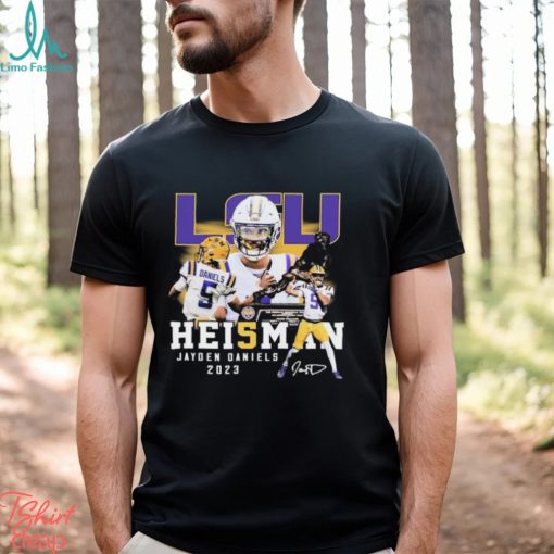 LSU Tigers Jayden Daniels Heisman 2023 Signatures Shirt