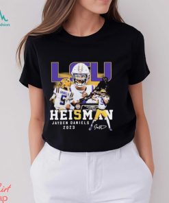 LSU Tigers Jayden Daniels Heisman 2023 Signatures Shirt
