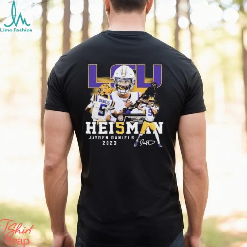 LSU Tigers Jayden Daniels Heisman 2023 Signatures Shirt