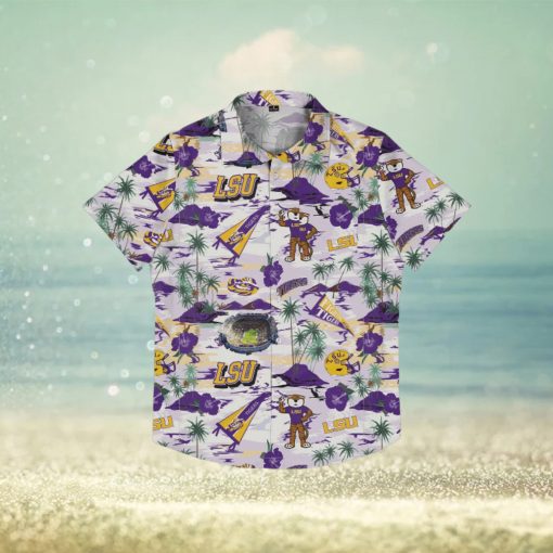 LSU Tigers Thematic Stadium Print Hawaiian Shirt