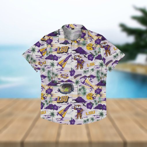 LSU Tigers Thematic Stadium Print Hawaiian Shirt