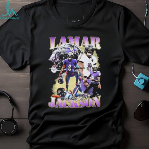 Lamar Jackson Baltimore Ravens signature t shirt
