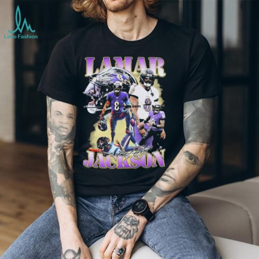 Lamar Jackson Baltimore Ravens signature t shirt