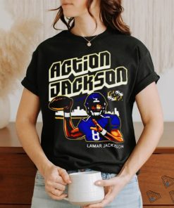 Lamar Jacksons Action Jackson Baltimore Ravens T Shirt