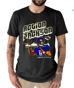 Lamar Jacksons Action Jackson Baltimore Ravens T Shirt
