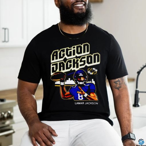 Lamar Jacksons Action Jackson Baltimore Ravens T Shirt
