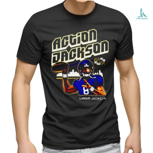 Lamar Jacksons Action Jackson Baltimore Ravens T Shirt