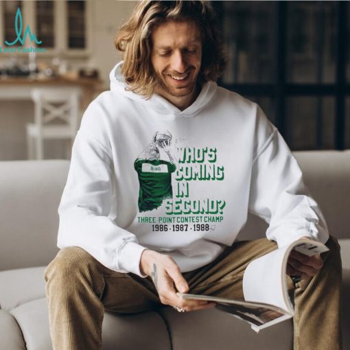 Larry Bird who’s coming in second three point contest champion signature shirt
