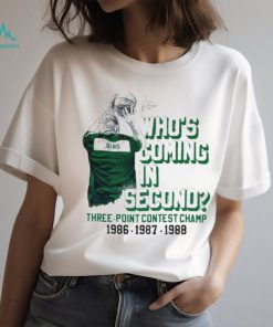 Larry Bird who’s coming in second three point contest champion signature shirt