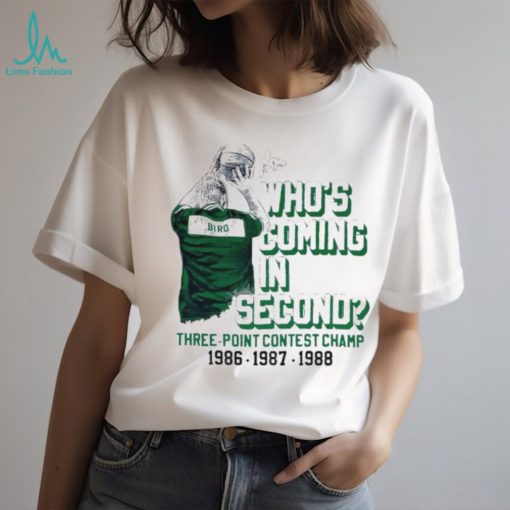 Larry Bird who’s coming in second three point contest champion signature shirt