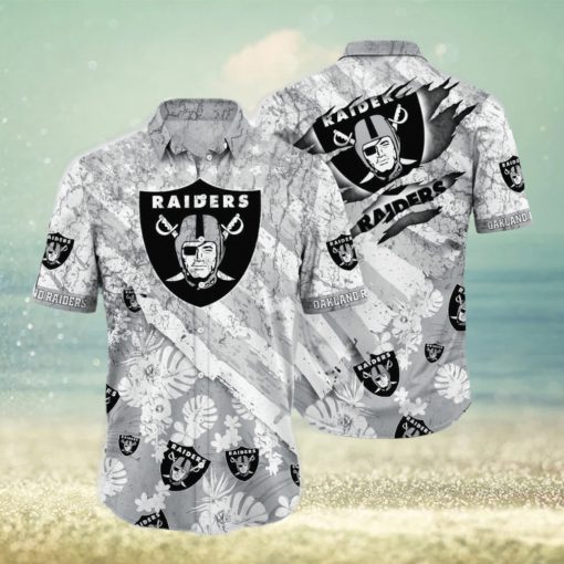 Las Vegas Raiders NFL SAS Floral Print American Flag Beach Hawaiian Shirt For Fans Gift New Shirt Holiday