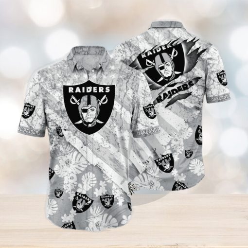 Las Vegas Raiders NFL SAS Floral Print American Flag Beach Hawaiian Shirt For Fans Gift New Shirt Holiday