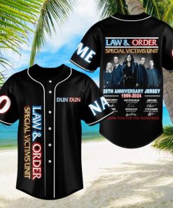 Law & Order Special Victims Unit 25th Anniversary Jersey 1999 – 2024 Thank You For The Memories Custom Baseball Jersey