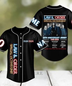 Law & Order Special Victims Unit 25th Anniversary Jersey 1999 – 2024 Thank You For The Memories Custom Baseball Jersey