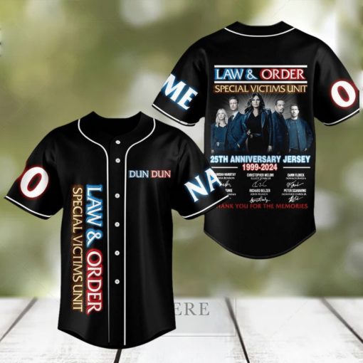 Law & Order Special Victims Unit 25th Anniversary Jersey 1999 – 2024 Thank You For The Memories Custom Baseball Jersey