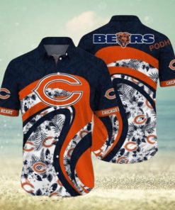 Leaf Orange Curve NFL Chicago Bears Hawaiian Shirt Style