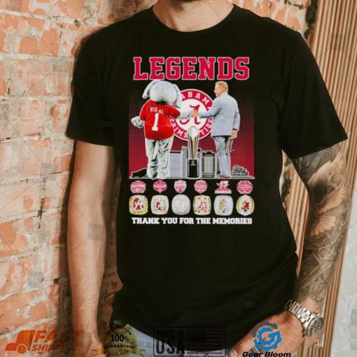 Legends Big AL and Nick Saban thank you for the memories shirt