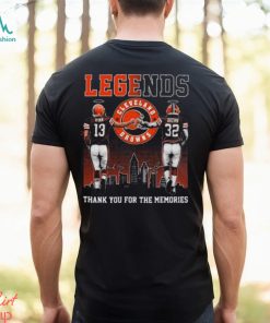 Legends Frank Ryan And Jim Brown Cleveland Browns Thank You For The Memories Signatures Shirt