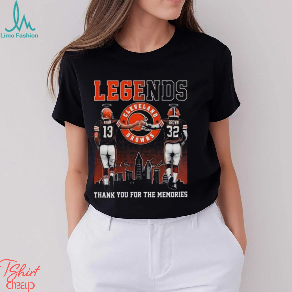 Legends Frank Ryan And Jim Brown Cleveland Browns Thank You For The Memories Signatures Shirt Legends Frank Ryan And Jim Brown Cleveland Browns Thank You For The Memories Signatures Shirt