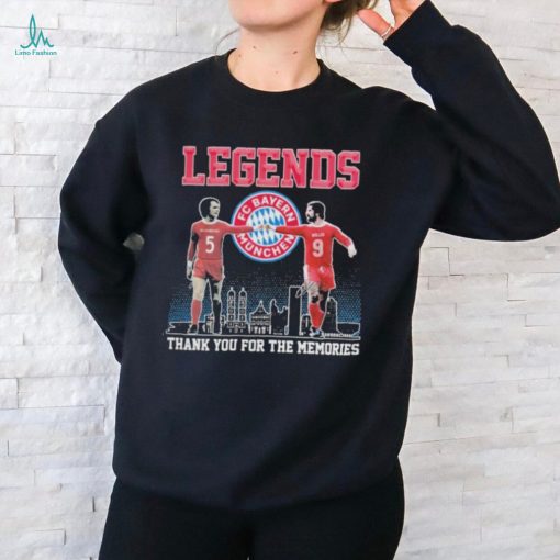 Legends Franz Beckenbauer And Gerd Müller Fc Bayern Munchen Thank You For The Memories Signature Shirt