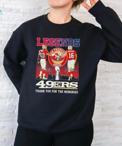 Legends Jerry Rice Joe Montana San Francisco 49ers Thank You For The Memories signatures t shirt